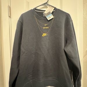 Nike Necklace Embroidered Black Sweatershirt